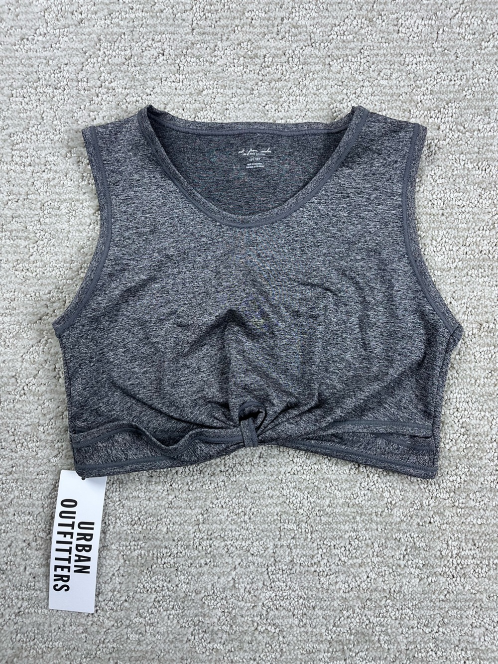 Urban Outfitters Dark Gray Twist-Front Crop Top